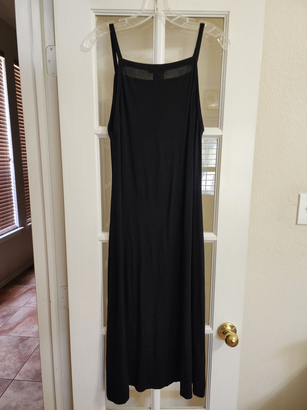 Eileen Fisher S Black Viscose Stretch Jersey Sleeveless Maxi Dress - Picture 4 of 12